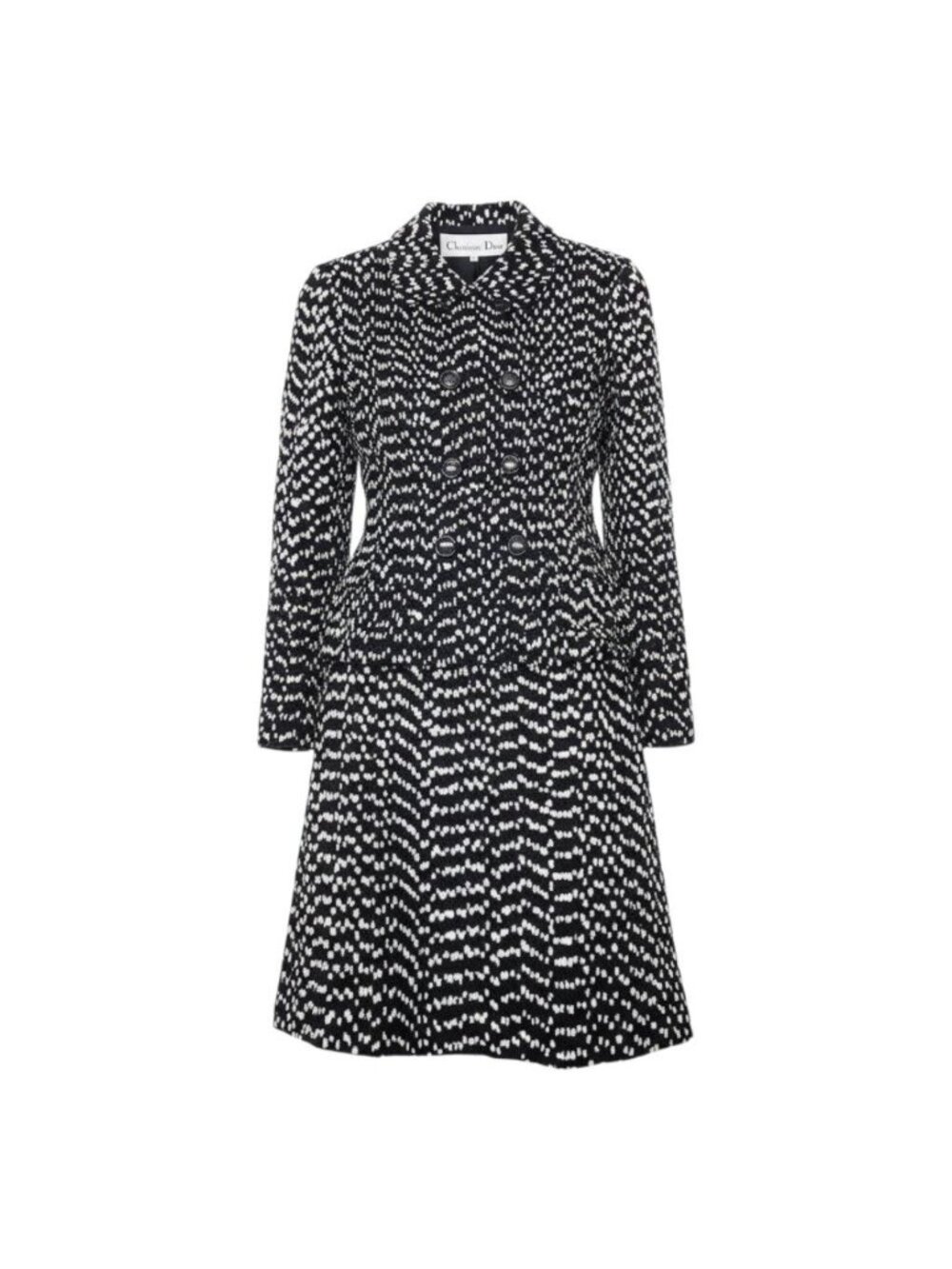 Dior Skirt Set Tweed Jacket 9 Black White